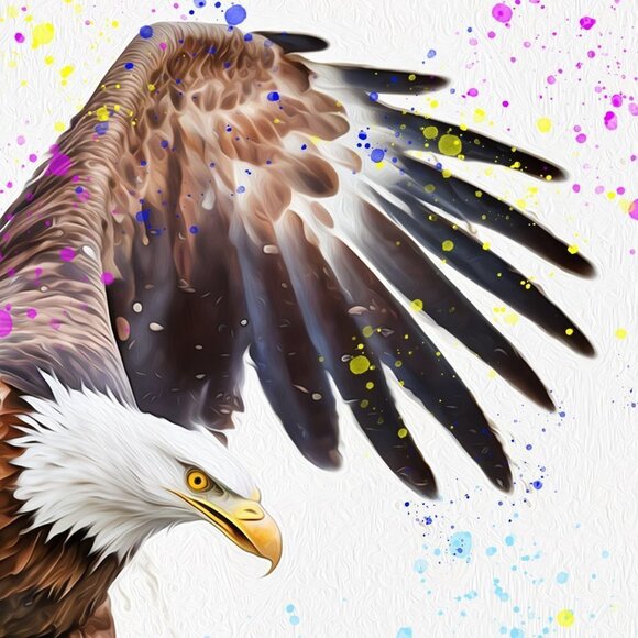 16x20 Bald Eagle Over‎ Ocean Watercolor Oil Painting Art Poster - Picture 5 of 6